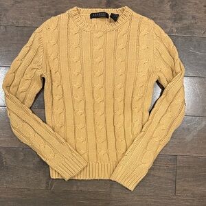 Express Women’s Crewneck Cable Knit Sweater - Tan
